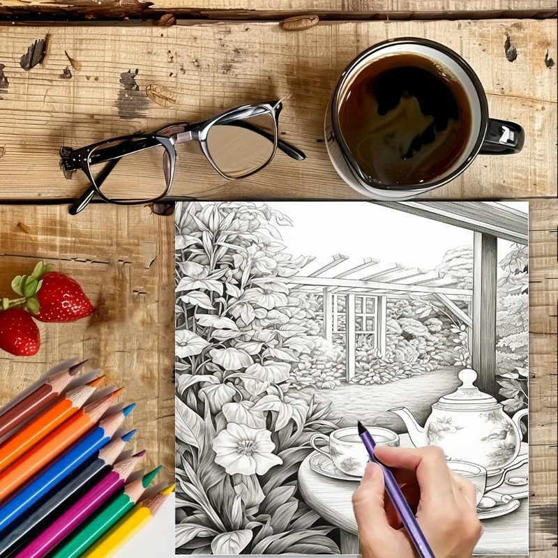 Libro para colorear Tea In The - Farming And Agriculture reseña y precio